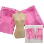 Molde de Silicone Tronco e Busto Feminino para Decorar Bonecos