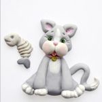 Molde de silicone 3D gato para decorar cupcakes
