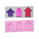 Molde de Silicone Casas Casinhas de Passarinho 3 Cav