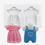 Molde de Silicone Chá de Bebê - Roupas Vestido e Macacão