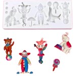 Molde de Silicone Circo Palhaços Para Decorar