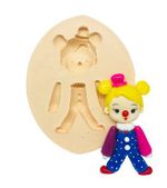 Molde de Silicone Palhaça Colorida para Decorar Circo
