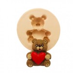 Molde de Silicone Urso Ursinho Coração Mod 4