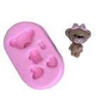 Molde de Silicone Urso Ursinho Coração Mod 3