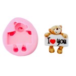 Molde de Silicone Urso Com Moldura Decorar Dia Dos Namorados Mod 3