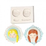 Molde de Silicone Frozen - Rosto Ana e Elsa