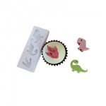 Molde de Silicone Mini Dinossauros e Pata 3 Cav