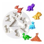 Molde de Silicone Dinossauros e Vulcão