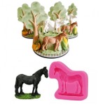 Molde de Silicone Fazendinha - Cavalo na Grama