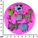 Molde De Silicone Animais De Fazendinha 6 Modelos