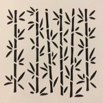 Stencil Folhas Bambu Para Decorar