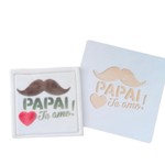 Stencil Dia Dos Pais - Papai Te Amo Bigode