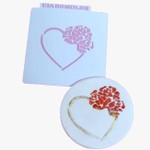 Stencil Dia das Mães - Coração Com Rosas #2