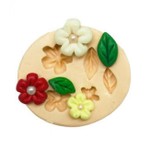 Molde de Silicone Flores e folhas Para Decorar