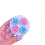 Molde de Silicone Flores Coloridas 4 Cav