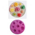 Molde de Silicone 9 Mini Flores