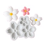 Molde de Silicone Flores 5 Pétalas 3 Cav