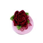 Molde De Silicone Flores - Rosa Com Folhas