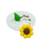 Molde de Silicone Flores - Mini Girassol + Folha