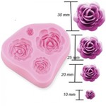 Molde de Silicone Flores - 4 Mini Rosas #1