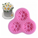 Molde de Silicone Flores - 3 Girassóis (Girassol)