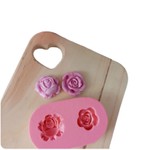 Molde de Silicone 2 Mini Flores Rosas Mod 2