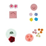 Kit Moldes De Silicone Mini Flores 4 Modelos