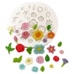 Molde De Silicone Rosas Flores e Folhas Bosque Jardim