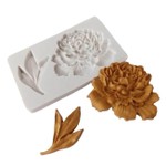 Molde de Silicone Flor de Lotus Com Folhas