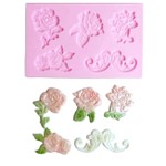 Molde de Silicone Flores Rosas Arabesco