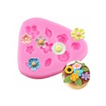 Molde de Silicone Flores Folhas Diversas Para Decorar