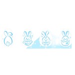 Kit Mini Stencil Coelhos da Páscoa 4 Un