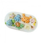 Molde de Silicone Mini Animais Fundo do Mar 7 Cav