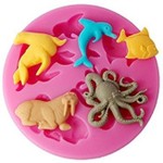 Molde De Silicone Fundo do Mar Animais Marinhos 5 Modelos