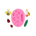 Molde de silicone Abelha, joaninha e bebe borboleta decorar doces