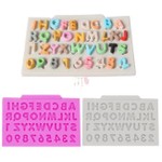 Molde de Silicone Mini Alfabeto Com Letras e Numeros