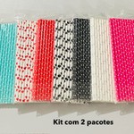 Kit Canudos de Papel Estampados Sortidos 50 Uni