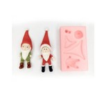 Molde de Silicone Papai Noel e Gnomo Para Decorar Natal