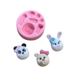 Molde de Silicone Universal Coelho Urso Animais Bosque