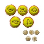 Kit Carimbos Marcadores de Dinossauro 2cm Docinho