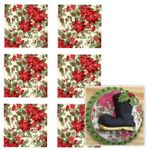 Kit Papel de Arroz Estampas Flores de Natal DP-13