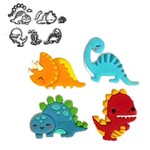 Kit Cortadores de Dinossauro Baby 6cm