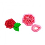 Cortador Rosa Com Folhas 3cm