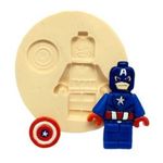 Molde de Silicone Super Heróis - Capitão America Lego