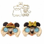 Kit Cortadores Mickey e Minnie Safari 6,5cm