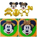 Cortador Rosto Mickey e Minnie Safari 5,5cm