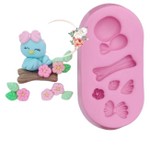 Molde de Silicone Passarinho Baby No Galho