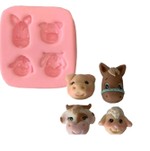 Molde de Silicone Fazendinha Vaca Porco Cavalo Ovelha