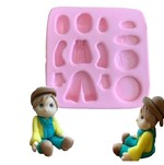 Molde de Silicone Menino de Chapéu Boneco