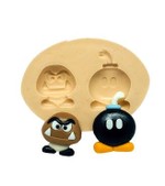 Molde de Silicone Super Mario Goomba e Bomba